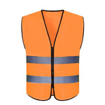 Reflective Working Vest with 2 Highly Reflective Strips Safety Vest for Outdoor Work, Jogging, Sports - Orange