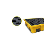 Spill Pallet Single Drum Pallet 43 Liters Spill Capacity 670*670*150mm Injection Molding Process Leak-proof Pallet Platform Chemical Warehouse Oil Container Petroleum Drums Dangerous Waste Liquid Oil Pan