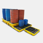 Spill Pallet Single Drum Pallet 43 Liters Spill Capacity 670*670*150mm Injection Molding Process Leak-proof Pallet Platform Chemical Warehouse Oil Container Petroleum Drums Dangerous Waste Liquid Oil Pan