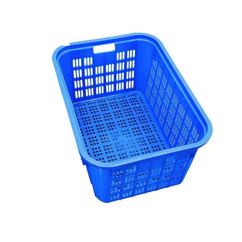 Thickened Plastic Turnover Basket Rectangular Plastic Basket Turnover Basket (blue) 670 * 470 * 360mm Without Iron Ear