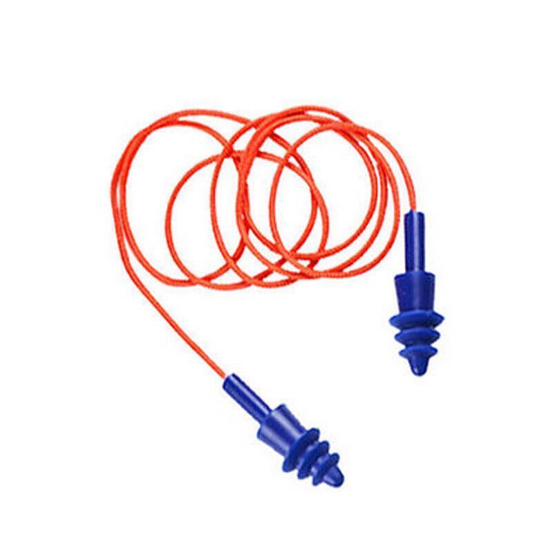 Christmas Tree Shaped Hollow Silicone Earplug With Rope No Rubbing Easy To Use Fit Ear Canal Comfortable Blue 10 Pairs