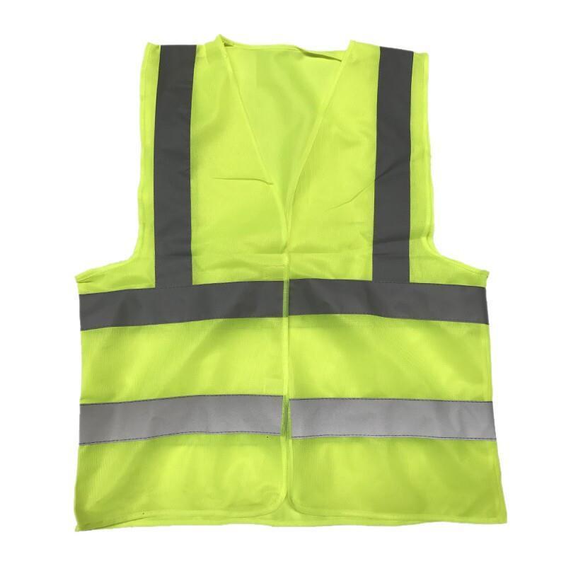 Yellow Reflective Vest Gray Two Horizontal And Two Vertical Reflective Strips Traffic Garden Sanitation Safety Suit Warning Function Construction Vest