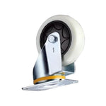 2.5-inch Plate Swivel Caster Wheels 4Pcs Flat Bottom Movable Milky White Polypropylene (PP) Caster Medium Duty Universal Wheel with Single Ball Bearing - 4Pcs