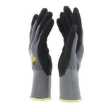 10 Pairs Labor Protection Gloves Loading, Unloading, Packing And Repairing Oil Resistant Nitrile Rubber Impregnated Pu Palm Coated Gloves Construction Site Anti Slip And Wear Resistant Industrial Breathable Allflex