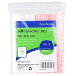 3027 Self Sealing Bag (transparent) - No.8 (100 Pieces / Bag) 240x170mm 0.04mm