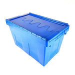 Inclined Plug Turnover Box With Cover Logistics Transfer Box Material Basket Inclined Plug Box Super Distribution Box Blue 600 * 400 * 340mm