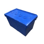 600 * 400 * 370mm Inclined Plug Turnover Box With Cover Logistics Transfer Box Material Basket Inclined Plug Box Super Distribution Box Blue