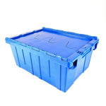 600 * 400 * 320mm Inclined Plug Turnover Box With Cover Logistics Transfer Box Material Basket Inclined Plug Box Super Distribution Box Blue