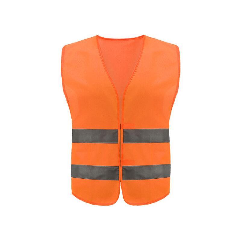 Reflective Vest Warp Knitted Fabric Fluorescent Orange Men & Women, Work, Cycling, Runner, Surveyor, Volunteer, Crossing Guard, Road, Construction