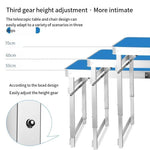 120 * 70cm Outdoor Portable Folding Table And Chair Combination Set Outdoor Barbecue Stall Table + Four Aluminum Alloy Stools