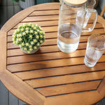 Balcony Tables And Chairs Solid Wood Combination Folding Home Simple Acacia Wood Outdoor Anti-corrosion Small Tea Table 2 Chairs + 1 60cm Round Table