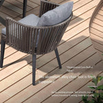 Outdoor Table Chair Dining Table Combination Villa Garden Outdoor Table Chair 2 Aluminum Alloy Rattan Chairs