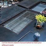 Outdoor Tables And Chairs Smokeless Charcoal Barbecue Rack Combination 8 Square Chair + 230 Aluminum Plate Double Oven Barbecue Table Option Chairs