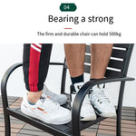 Outdoor Plastic Wood Table And Chair 4 Armchair + 1 Square table 80+ 1 Iron Column Umbrella 2.7m