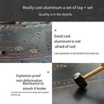 Outdoor Barbecue Cast Aluminum Table And Chair Villa Garden Outdoor Courtyard Iron Combination 6 Bordeaux Chair + 1 Aluminum Grill Round 122cm