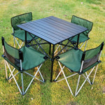 Outdoor Table And Chair Folding Portable Folding Outdoor Portable Ultra Light Car Picnic Self Driving Camping Aluminum Alloy Seven Piece Combination