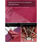 Outdoor Sunshade Umbrella Outdoor Large Garden Courtyard Umbrella Balcony Umbrella Square Stall Large Solar Umbrella Space Aluminum Square 3x4m