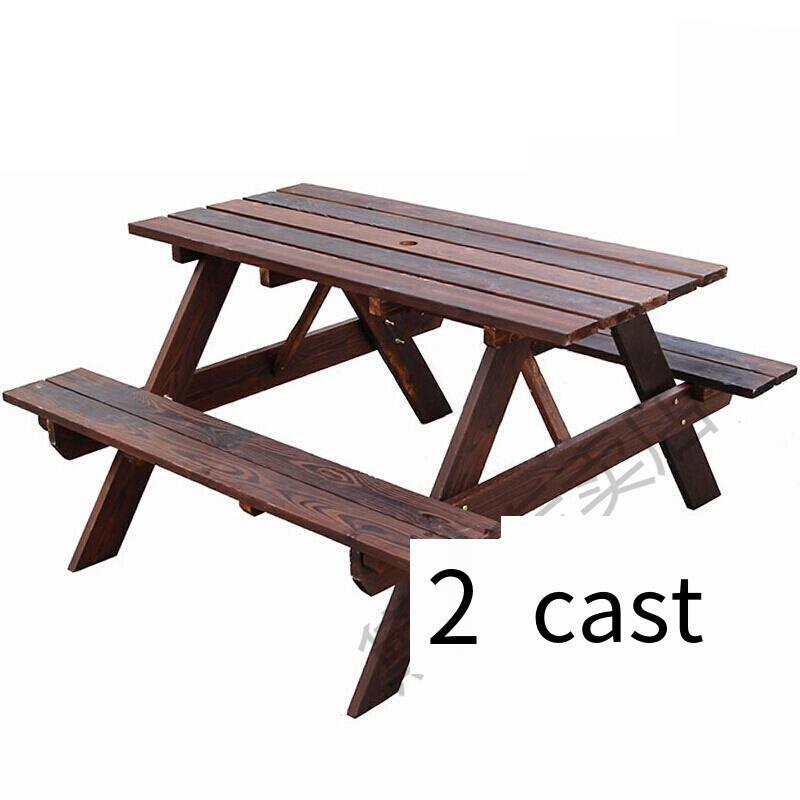 Anticorrosive Wood Leisure Outdoor Table And Chair Combination Table Set Products Conjoined Tables And Chairs Length 120 x Width 60 x Height 60 CM