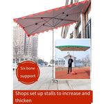 New Large Outdoor Sunshade Inclined Canopy Stall Umbrella Rainproof Folding Square Thickened Umbrella Four Bones 2 × 1.5 M
