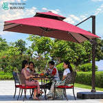Household Courtyard Roman Umbrella Outdoor Sunshade Umbrella Garden Umbrella Milk Tea Shop Coffee Shop Outdoor Stall Umbrella Square 2.5 M