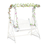 White Double Swing Basket Iron Indoor Household Outdoor Courtyard Garden Balcony Rocking Chair White Swing