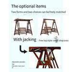 Outdoor Courtyard Solid Wood Rocking Chair Villa Terrace Hanging Chair Anti-corrosion Wooden Swing Double Adult Hanging Chair Hammock Upgrade Luxury
