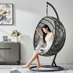 Hanging Chair Hanging Basket Cradle Swing Rocking Chair Outdoor Rattan Chair Household Lazy Net Red Bird's Nest Hanging Chair Dark Gray