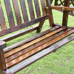 Outdoor Solid Wood Swing Courtyard Rocking Chair Balcony Anti-corrosion Swing Double Hanging Chair Hammock With Ceiling Luxury Swing