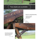Outdoor Solid Wood Swing Courtyard Rocking Chair Balcony Anti-corrosion Swing Double Hanging Chair Hammock With Ceiling Luxury Swing