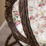 Hanging Basket Rattan Chair Double Pole Indoor Swing Hammock Hanging Basket Chair Balcony Cradle Chair Upgrade Wood Grain Color With Carpet Cushion