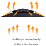 Large Fishing Umbrella 2.6m 2.4 Universal Rain Proof Sunscreen Outdoor Fishing Umbrella Folding Thickened Blue Double-layer Reinforced Buckle Frame Black Glue Sunscreen