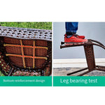 Balcony Table Chair Rattan Chair Three Piece Set Outdoor Small Tea Table Combination Two Chairs One Table With Cushion