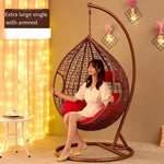 Cane Chair Rocking Chair Hanging Chair Leisure Lazy Indoor Balcony Bird's Nest Chair Single Hammock Rocking Chair Single White