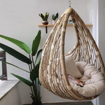 Outdoor Balcony Hanging Chair Household Basket Rattan Chair Indoor Lazy Simple Swing Hanging Chair (pillow)
