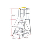 Climbing Ladder 6 Steps Platform Height 1.49 m And 1 m Guardrail Height Silver Aluminum