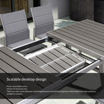 Outdoor Tables And Chairs Courtyard Telescopic Table Villa Garden Plastic Wood Modern Simple Leisure Combination Terrace Dining Table Diatelin Armless Aluminum Alloy Chair 2