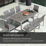 Outdoor Tables And Chairs Courtyard Telescopic Table Villa Garden Plastic Wood Modern Simple Leisure Combination Terrace Dining Table Diatelin Armless Aluminum Alloy Chair 2