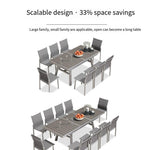 Outdoor Tables And Chairs Courtyard Telescopic Table Villa Garden Plastic Wood Modern Simple Leisure Combination Terrace Dining Table Diatelin Armless Aluminum Alloy Chair 2