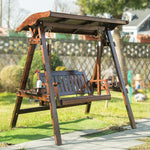 Outdoor Swing Chair Anti-corrosion Solid Wood Hanging Hammock Household Indoor And Outdoor Courtyard Villa Wooden Top Rocking Chair Lead Wooden Top (without Cushion)