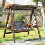 Outdoor Swing Chair Anti-corrosion Solid Wood Hanging Hammock Household Indoor And Outdoor Courtyard Villa Wooden Top Rocking Chair Lead Wooden Top (without Cushion)