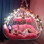 Hanging Basket Rattan Chair Indoor Household Hammock Double Swing Balcony Rocking Off Bird's Nest Orchid Lazy Cradle Leader Single White rattan Armless