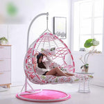 Double Cradle Rattan Chair Lazy Rocking Indoor Household Hanging Orchid Outdoor Balcony Swing A87 Single White Armless (thin Rattan)