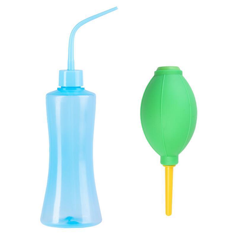 Blue 500ml + Fleshy Air Blowing Fleshy Watering Pointed Nozzle Elbow Extrusion Gardening Small Watering Pot Drip Pot Flower Watering Pot