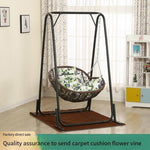 Hanging Basket Rattan Chair Single Child Swing Indoor And Outdoor Household Rocking Balcony Orchid Bird's Nest Rocking Chair Tesiyou Reinforced White (with Cushion + Carpet)