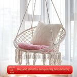 Hanging Chair Balcony Ins Net Red Bird's Nest Basket Indoor Weaving Swing Nordic Lazy Cradle Chair Ruiheng Photographed The Light String