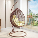 Furniture Balcony Hanging Chair Rocking Indoor Hanging Basket Rattan Single Double Bedroom Girl Swing Lazy Bird's Nest Cradle Chair With Cushion Pillow No Routine Welcome Rattan Single Coffee