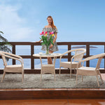 Outdoor Tables And Chairs Rattan Chair Tea Table Three Piece Set Living Room Courtyard Pastoral Leisure Chair Balcony Coffee Tables And Chairs Beige