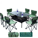 Outdoor Stall Portable Folding Table And Chair Set 4 People Multi Person Folding Table And Chair Barbecue Camping Self Driving Travel Equipment Set