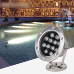 LED Underwater Lamp Pool Lamp Fountain Lamp Waterproof Underwater Spotlight Fish Pond Lamp Stainless Steel Underwater Lamp 12w