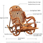 Rattan Chair Rocking Chair Reclining Chair Elderly Carefree Adult Leisure Sofa Chair Lazy Balcony Negotiation Chair Rattan Chair Furniture Rocking Chair